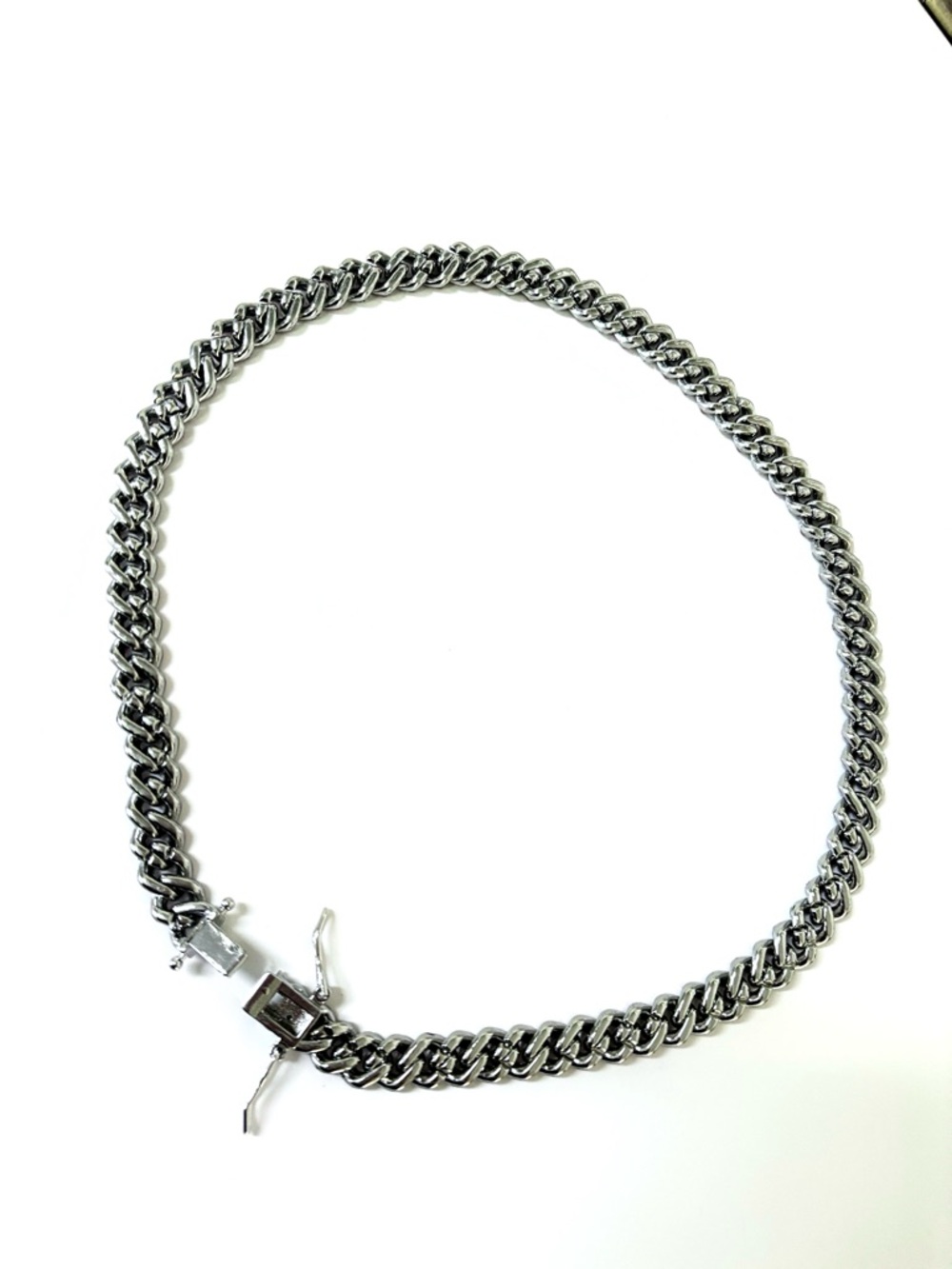 Women's Pink & Silver Cubic Zirconia Cuban Link Necklace - Picture 7 of 8